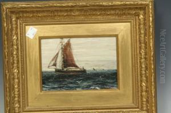 Sailing Ship On Calm Waters Oil Painting by Edwin Ellis