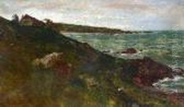 A Rocky Coastline Oil Painting by Edwin Ellis