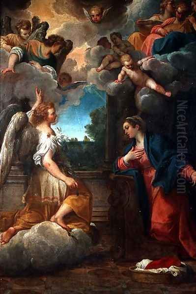 The Annunciation Oil Painting by Agostino Carracci