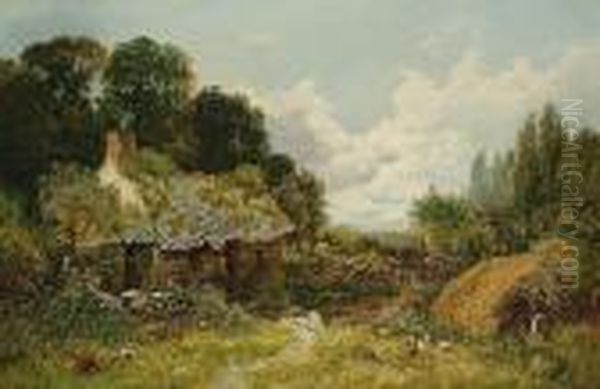 Cottage At Tytherley Near Tedstone, Herefordshire Oil Painting by Paul H. Ellis