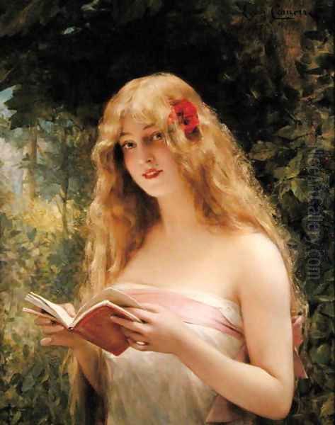 La Belle Liseuse The Beautiful Reader Oil Painting by Leon Francois Comerre