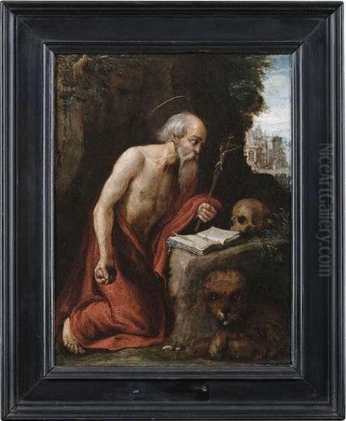 Saint Jerome Penitent. Oil Painting by Adam Elsheimer