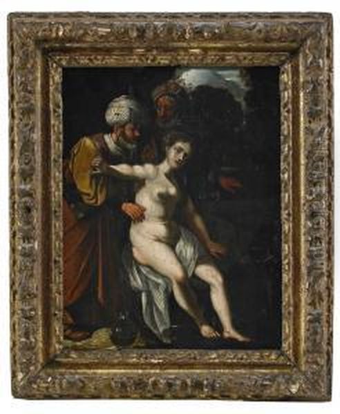 Susanna Och Gubbarna Oil Painting by Adam Elsheimer