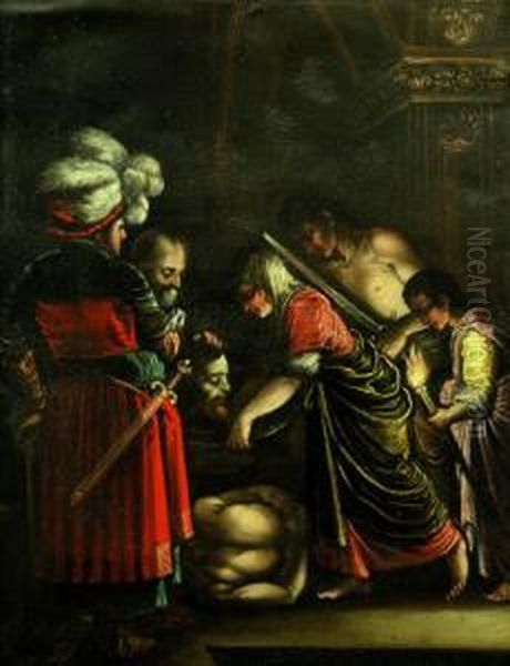 Die Enthauptung Johannes Des Taufers. Oil Painting by Adam Elsheimer