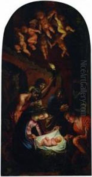 Adoration Of The Shepherds Oil Painting by Adam Elsheimer