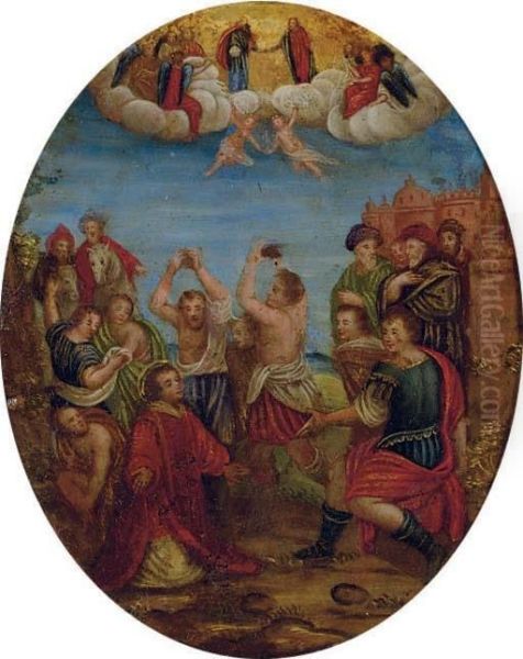 The Stoning Of Saint Stephen Oil Painting by Adam Elsheimer