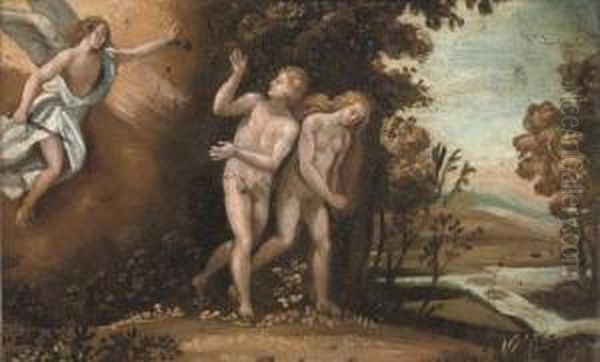 The Expulsion Of Adam And Eve Oil Painting by Adam Elsheimer