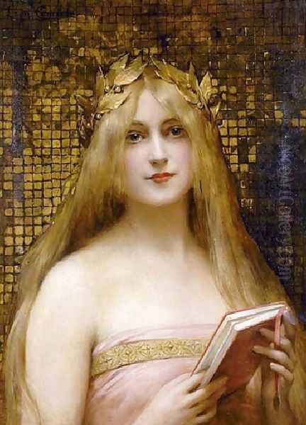 Girl With A Golden Wreath Undated Oil Painting by Leon Francois Comerre