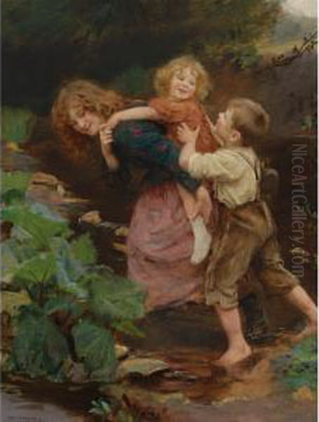 Pick-a-back Oil Painting by Arthur John Elsley