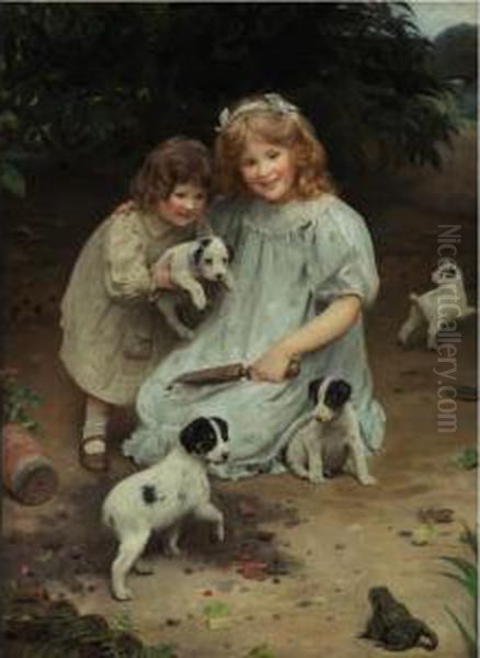 An Uninvited Guest Oil Painting by Arthur John Elsley