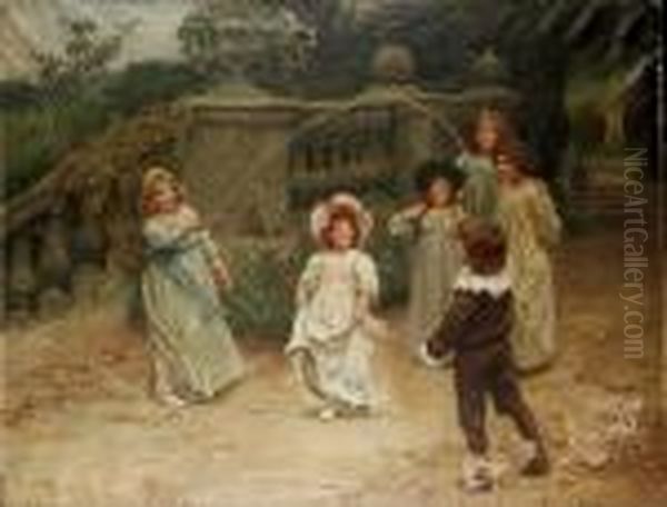 Baby's Turn Oil Painting by Arthur John Elsley