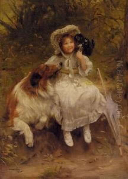 He Won't Hurt You Oil Painting by Arthur John Elsley