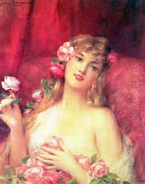 Woman With A Rose Oil Painting by Leon Francois Comerre