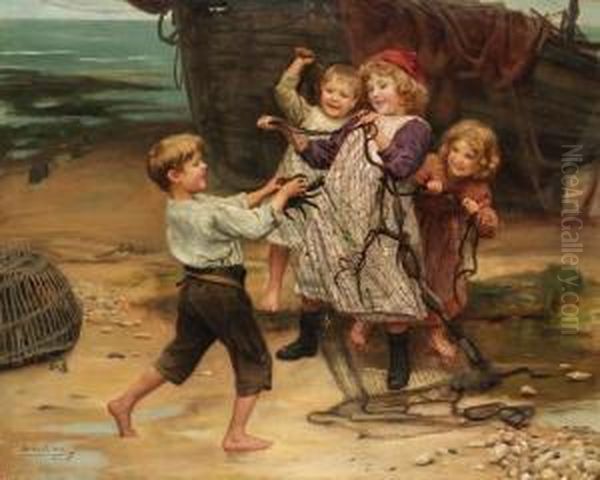 The Day's Catch Oil Painting by Arthur John Elsley