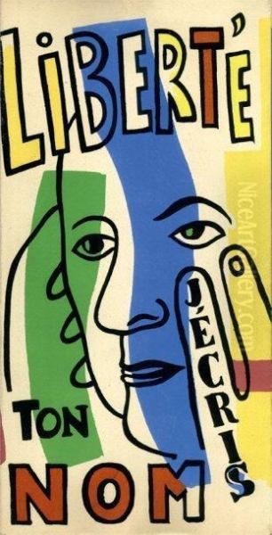 Liberte, J'ecris Ton Nom Oil Painting by Paul Eluard