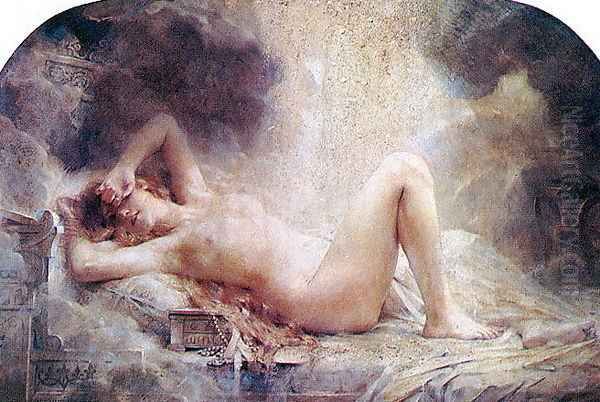 Danäe and the Shower of Gold Oil Painting by Leon Francois Comerre