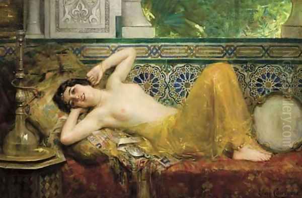 Odalisque au Narghile Oil Painting by Leon Francois Comerre