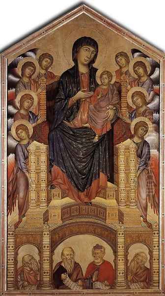 The Madonna in Majesty (Maesta) 1285-86 Oil Painting by (Cenni Di Peppi) Cimabue