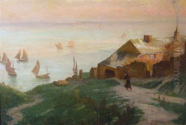 Early Morning On The Coast Of Britain Oil Painting by Frank Lewis Emanuel