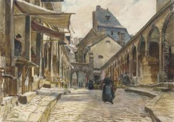 Market Day, Dinan Oil Painting by Frank Lewis Emanuel