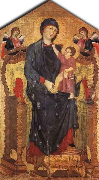 Madonna Enthroned with the Child and Two Angels Oil Painting by (Cenni Di Peppi) Cimabue