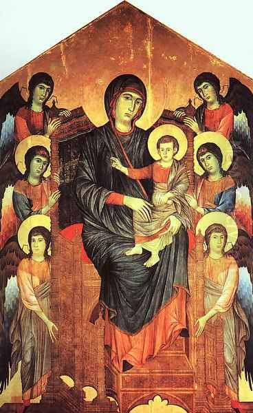 Madonna and Child in Majesty Surrounded by Angels 1270 Oil Painting by (Cenni Di Peppi) Cimabue