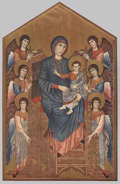 Virgin Enthroned with Angels 1290-95 Oil Painting by (Cenni Di Peppi) Cimabue