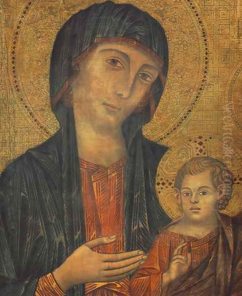 The Madonna in Majesty (Maestà) [detail #1] Oil Painting by (Cenni Di Peppi) Cimabue