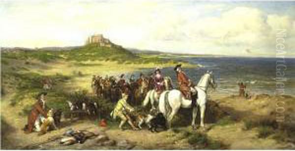 An Elegant Hunting Party Oil Painting by Henry Hetherington Emmerson