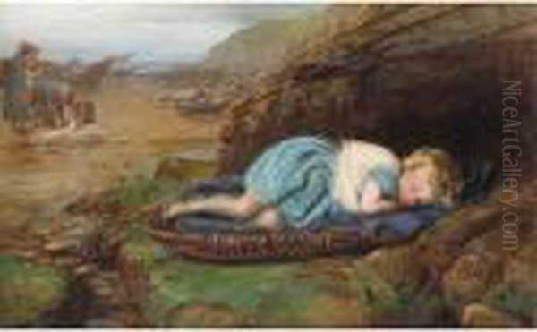 Asleep On The Rocks Oil Painting by Henry Hetherington Emmerson