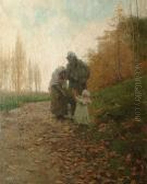 An Autumnal Gift Oil Painting by Alfred Edward Emslie