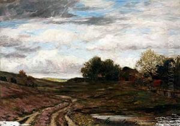 Weite Moorlandschaft Mit Gehoften Oil Painting by Am Hans Ende