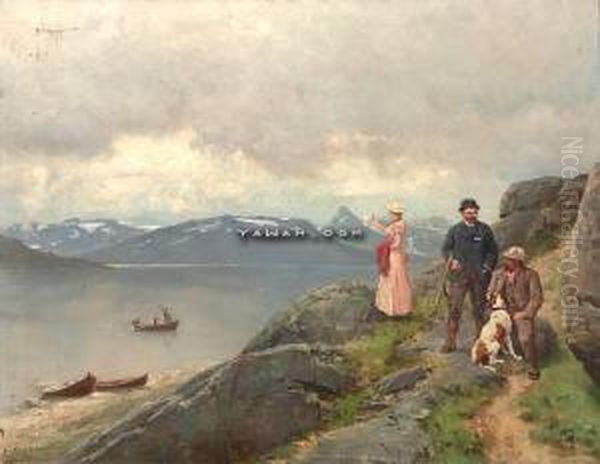 Utflukt I Fjellet Oil Painting by Axel Ender