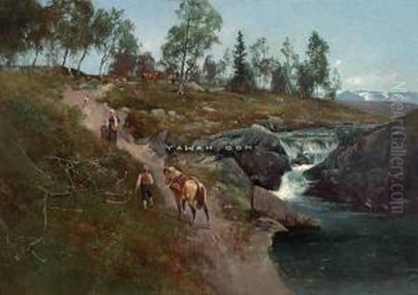 Fra Nord-aurdal Oil Painting by Axel Ender