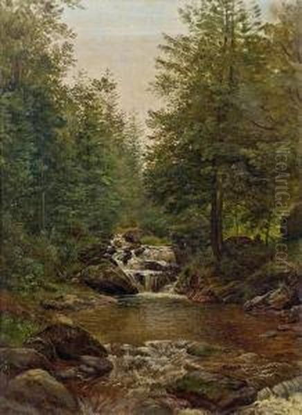 Waldbach Oil Painting by Thomas Ender