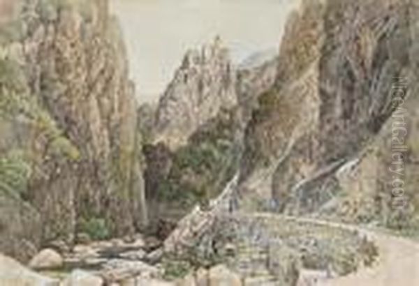 Die Burg Karneidbei Bozen Oil Painting by Thomas Ender