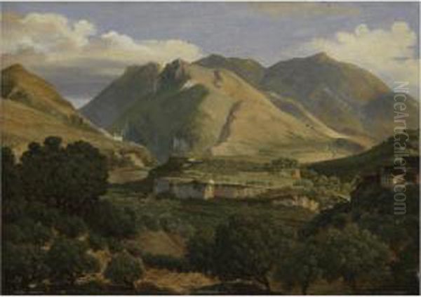 The Monastery Of St Benedict In Subiaco Oil Painting by Thomas Ender