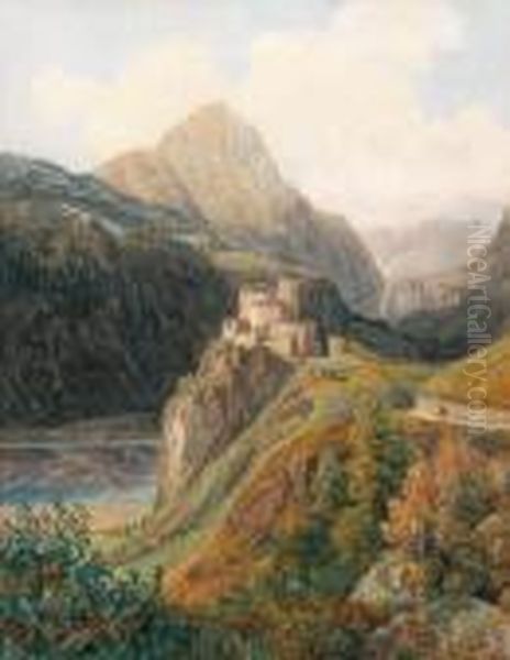 Schlos Weissenstein Bei Matrei In Osttirol Oil Painting by Thomas Ender