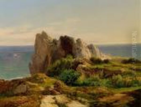 Meereslandschaft Bei Triest Oil Painting by Thomas Ender