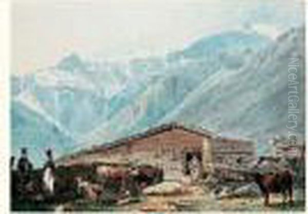 Bergerie Dans Les Alpes Oil Painting by Thomas Ender