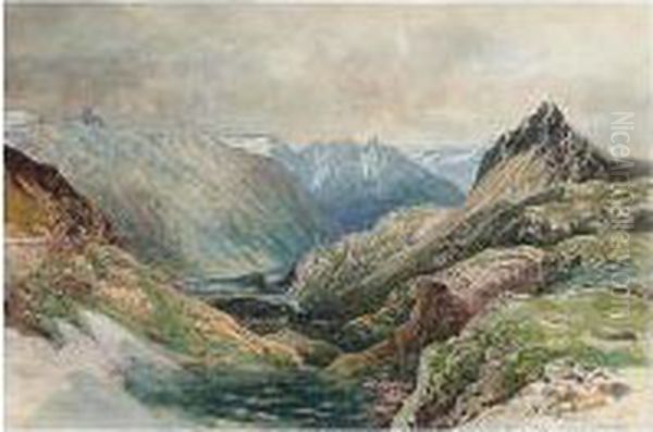 Val De Pila, Lago Salmio Oil Painting by Thomas Ender