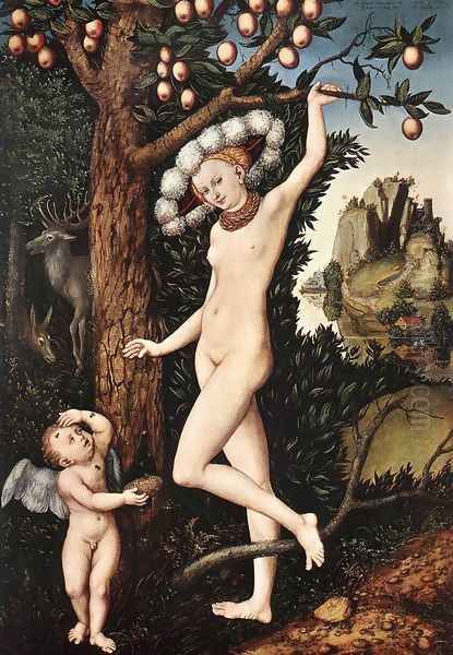 Cupid Complaining to Venus 1530 Oil Painting by Lucas The Elder Cranach