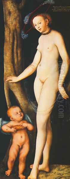 Venus and Cupid with a Honeycomb c. 1531 Oil Painting by Lucas The Elder Cranach