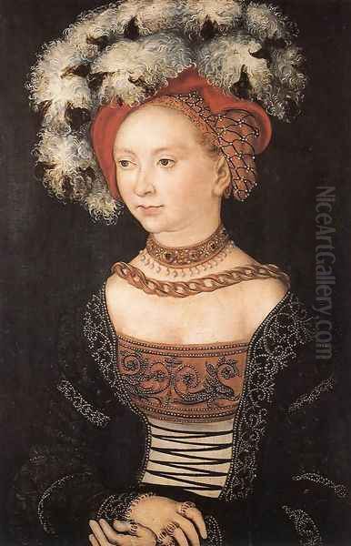 Portrait of a Young Woman c. 1530 Oil Painting by Lucas The Elder Cranach