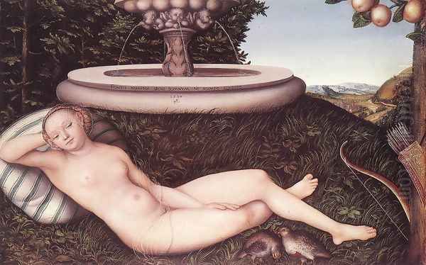 The Nymph of the Fountain 1534 Oil Painting by Lucas The Elder Cranach