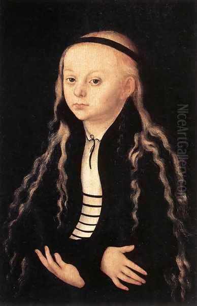 Portrait of a Young Girl c. 1540 Oil Painting by Lucas The Elder Cranach