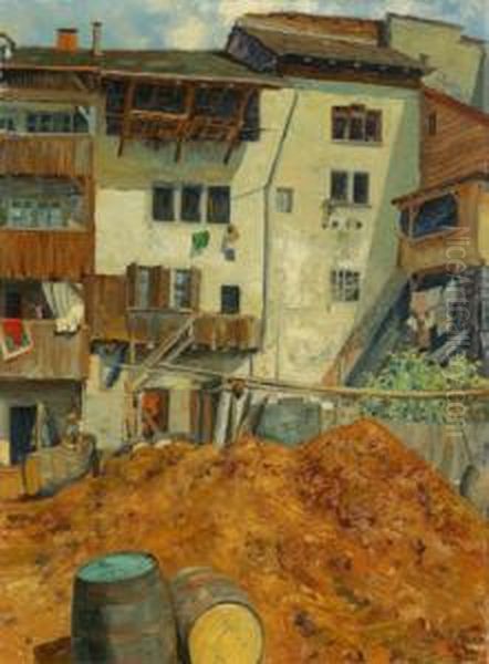 Gerberhaus In Freiburg Oil Painting by Josef Engelhart