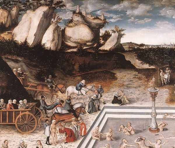 The Fountain of Youth (detail 1) 1546 Oil Painting by Lucas The Elder Cranach