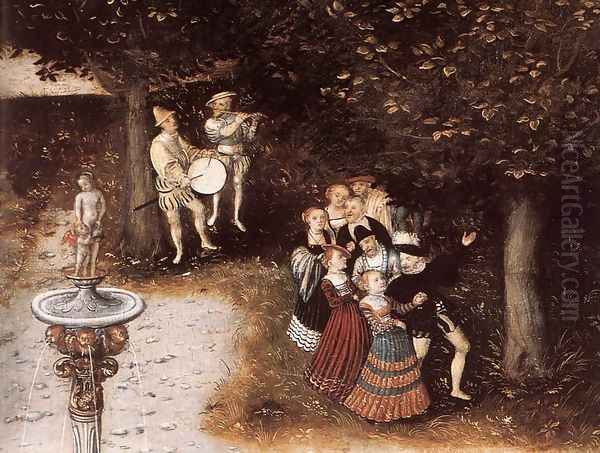 The Fountain of Youth (detail 5) 1546 Oil Painting by Lucas The Elder Cranach