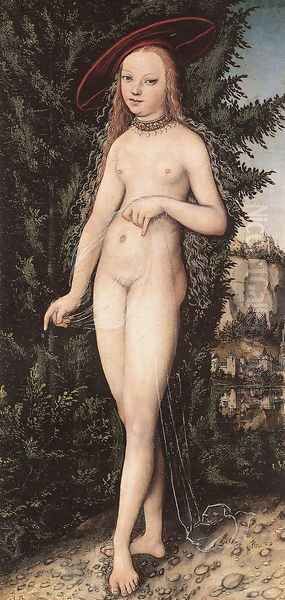 Venus Standing in a Landscape 1529 Oil Painting by Lucas The Elder Cranach